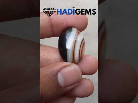37.8ct Banded Agate - Sulaimani Aqeeq - 27x19x9mm