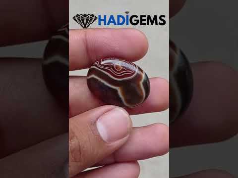 Unique Bands in Agate - Sulaimani Aqeeq - 30x22x8mm