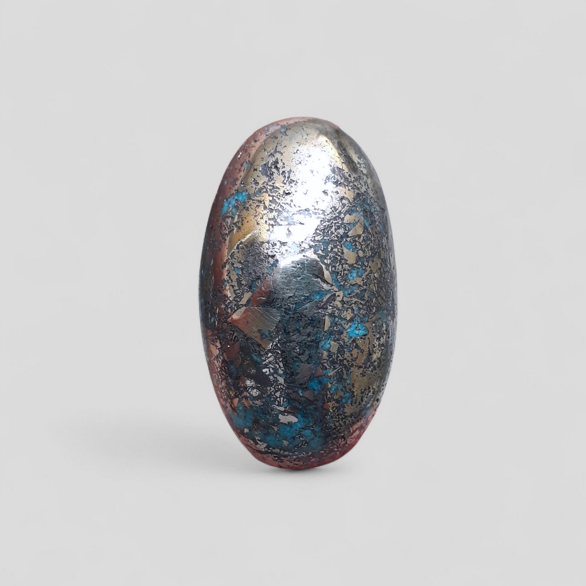 Натуральная бирюза с пиритом — Голубая матричная бирюза — Шаджри Фероза-71,5 карата