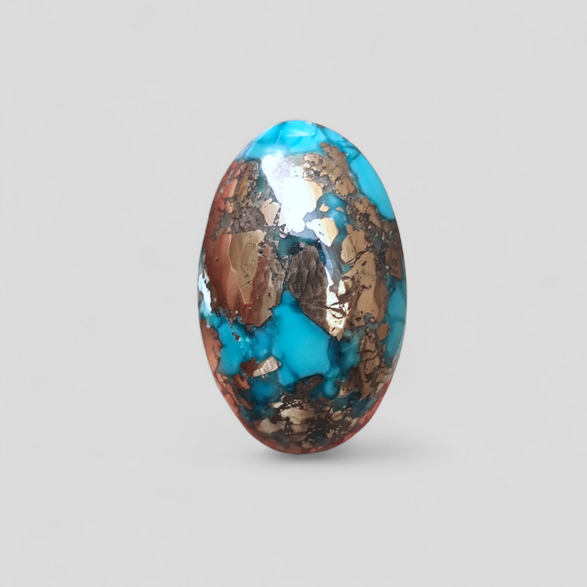 Натуральная бирюза с пиритом - зелёная матричная бирюза - Шаджри Фероза - 43,50 карата