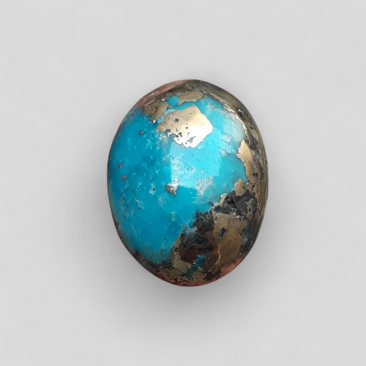 Натуральная бирюза с пиритом - Голубая матричная бирюза - Шаджри Фероза-40Ct