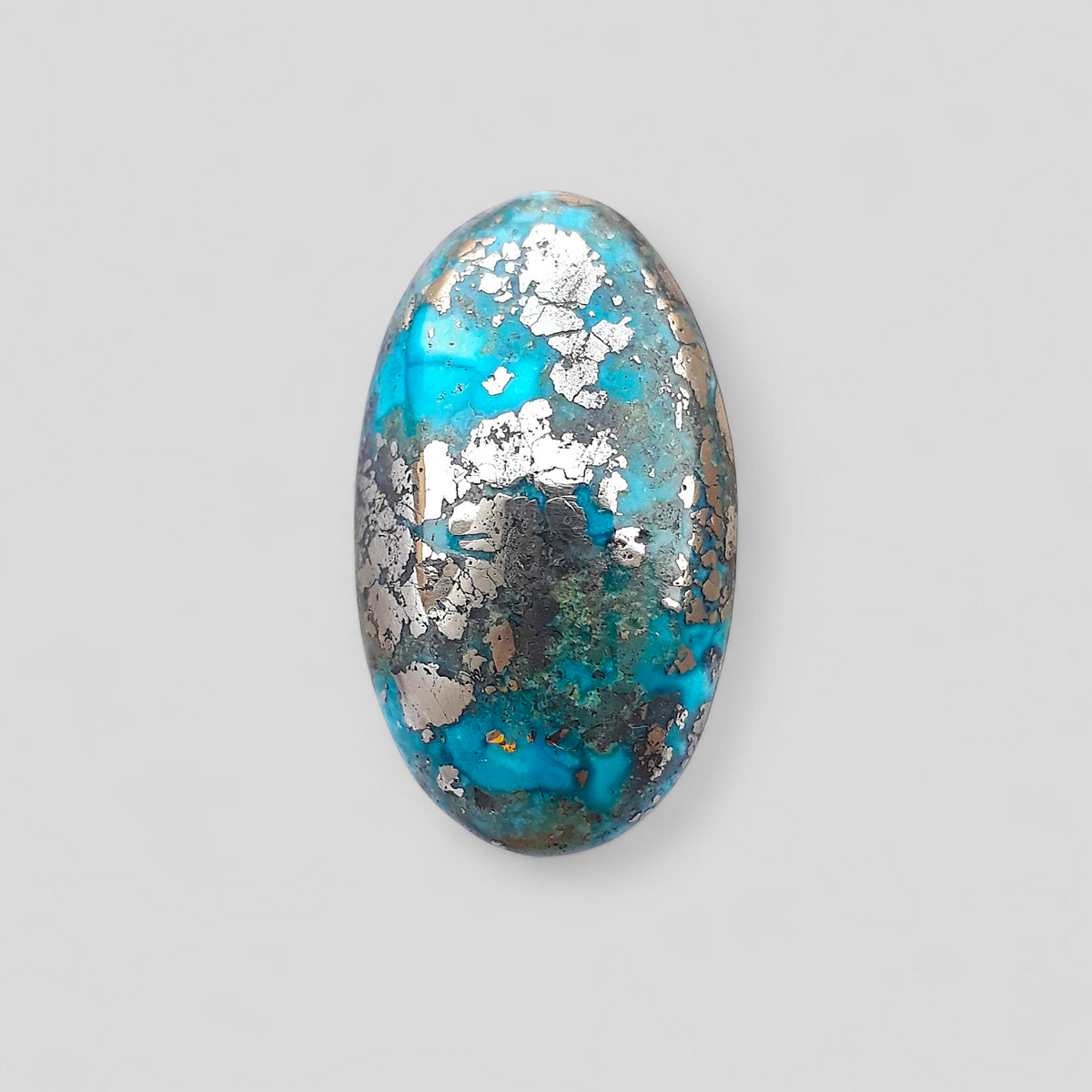 Natural Turquoise with Pyrite - Blue Matrix Turquoise - Shajri Feroza-51Ct