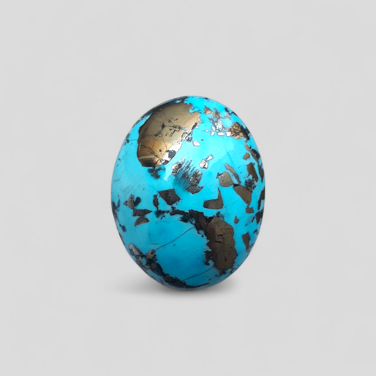 Натуральная бирюза с пиритом - бирюза Blue Matrix - Shajri Feroza - 35,1 карата