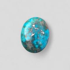 Natural Certified Turquoise with Pyrite - Blue / Green Matrix Turquoise - Shajri Feroza-24Ct-23x18mm