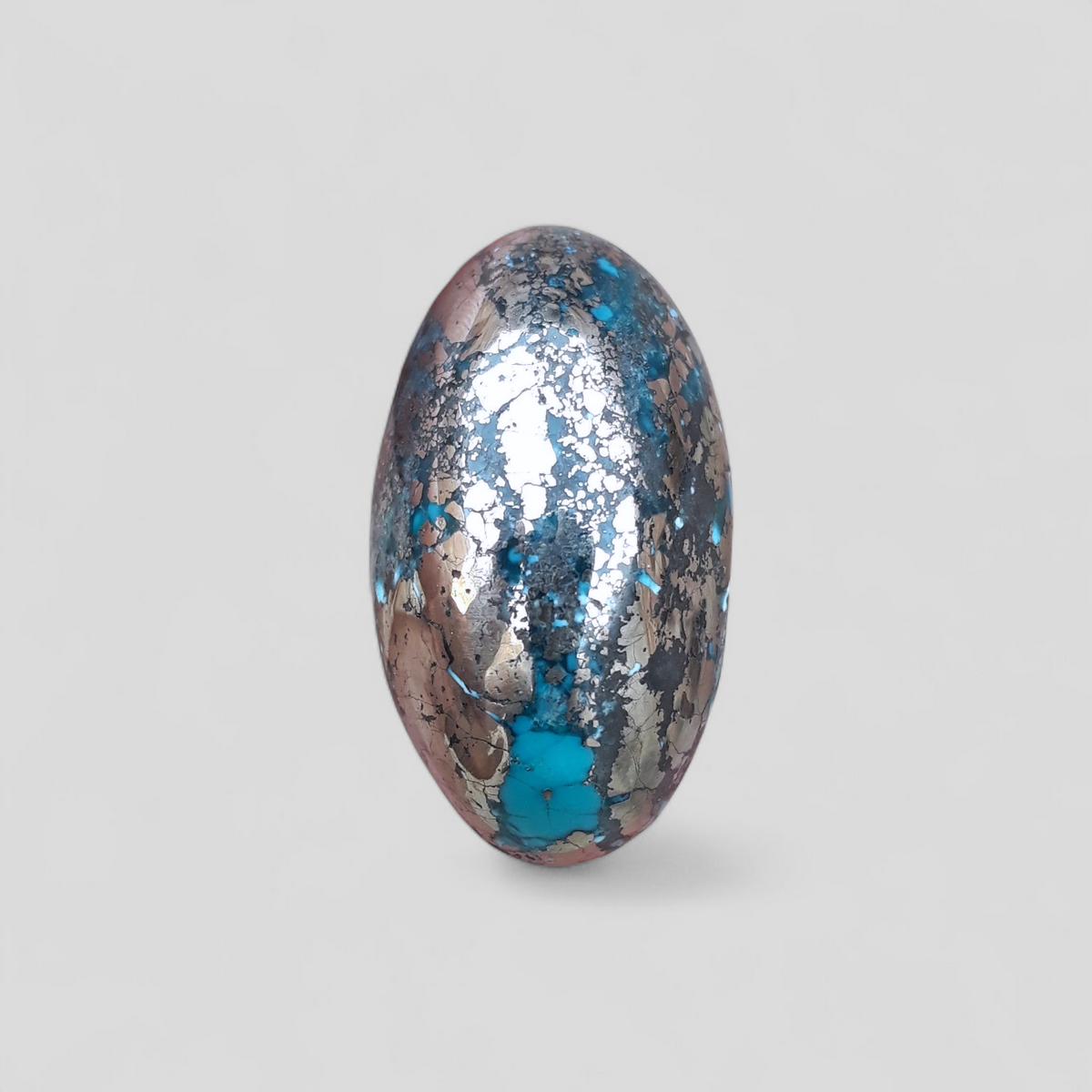 Натуральная бирюза с пиритом – бирюза Blue Matrix – Shajri Feroza, 75 карат