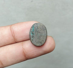 Natural Turquoise with Pyrite - Blue-Green Matrix Turquoise - Shajri Feroza- 12ct-19x14mm