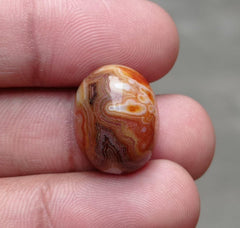 Crazy Lace Agate Cabochon - Sulaimani Aqeeq - 20x15x10mm