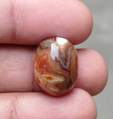 Crazy Lace Agate Cabochon - Sulaimani Aqeeq - 20x15x10mm