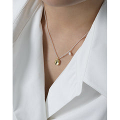 Simple Oval Natural Pearl Irregular Flat Bead Necklace - Gold-Plated Silver Pearl Necklace for women - Perfect Pearl Necklace with Gift Wrapping Included