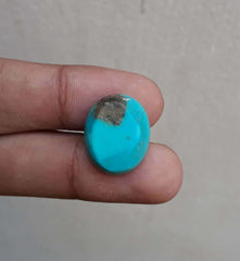 Натуральная сертифицированная бирюза - Голубая бирюза Feroza-14ct-19x16mm