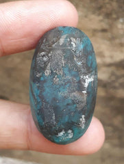 Natural Turquoise with Pyrite - Blue Matrix Turquoise - Shajri Feroza-82-Ct-39x22mm