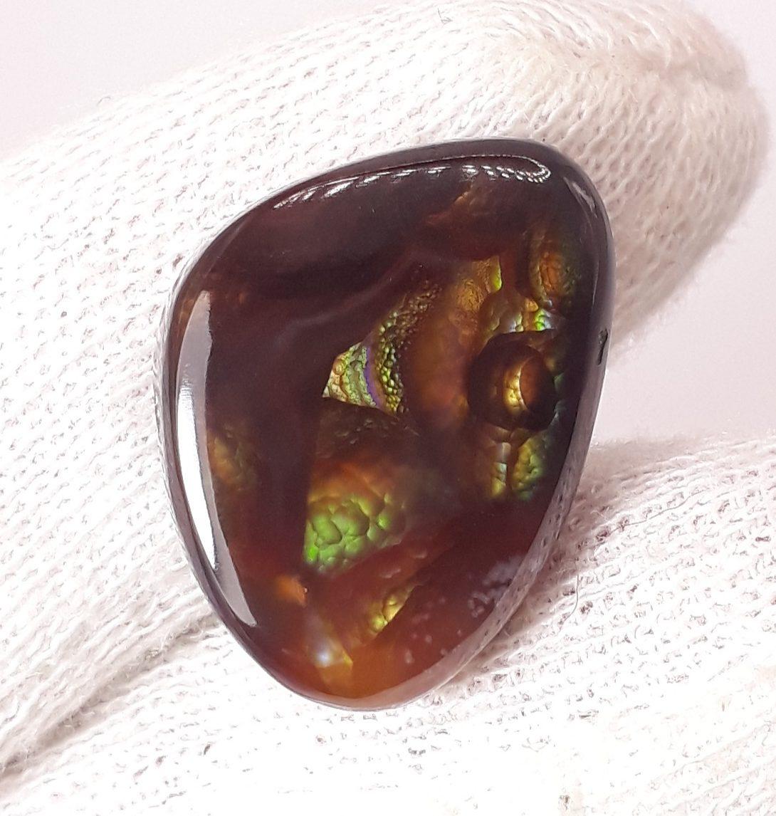 20ct Fire agate Loose cabochon - Rainbow Fire Agate - Mexican Fire Agate,  Rare Fire Agate - Rare Gemstone than Diamonds, Dimensions - 22x16.5mm