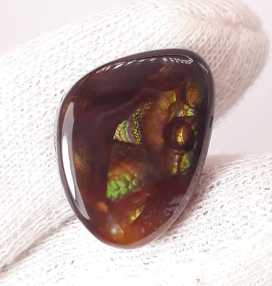 20ct Fire agate Loose cabochon - Rainbow Fire Agate - Mexican Fire Agate,  Rare Fire Agate - Rare Gemstone than Diamonds, Dimensions - 22x16.5mm