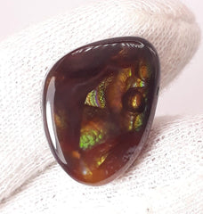 20ct Fire agate Loose cabochon - Rainbow Fire Agate - Mexican Fire Agate,  Rare Fire Agate - Rare Gemstone than Diamonds, Dimensions - 22x16.5mm