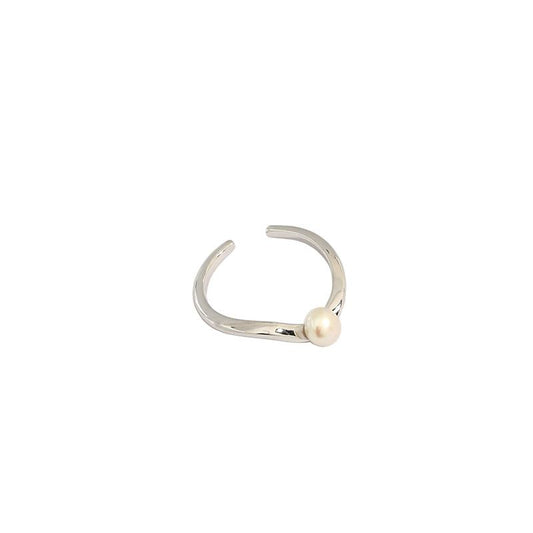 Round Natural Pearl Non-Pierced Earring(Single) - Gold-Plated Silver Pearl Earrings for women - Perfect Pearl Earrings with Gift Wrapping Included