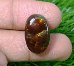 17.5ct Mexican Fire Agate,  Rare Fire Agate, Curved Oval Cabochon Fire Agate - Perfect gemstone Gift ,Dimensions  - 22x14 mm