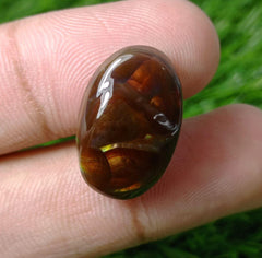 17.5ct Mexican Fire Agate,  Rare Fire Agate, Curved Oval Cabochon Fire Agate - Perfect gemstone Gift ,Dimensions  - 22x14 mm
