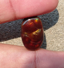 17.5ct Mexican Fire Agate,  Rare Fire Agate, Curved Oval Cabochon Fire Agate - Perfect gemstone Gift ,Dimensions  - 22x14 mm