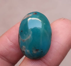 Natural Turquoise - Teal Green Matrix Turquoise - 24.85ct 24x17 mm