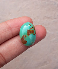 16ct Natural Turquoise, Green Matrix Turquoise, Oval Shape, Real Feroza Stone, Dimension - 20x15mm