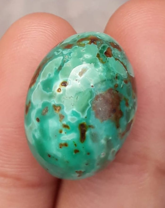 19.1ct Natural Variscite Cabochon Gemstone , Dimensions  21x15.5mm