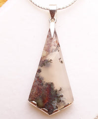 Indonesian Shajri Aqeeq (Moss Agate) pendant with Italian Silver Chain