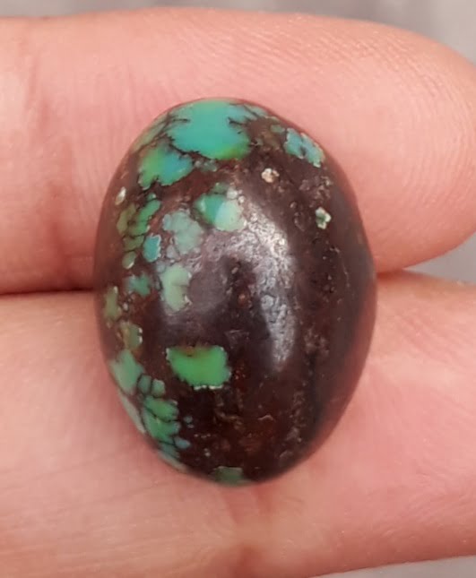 21.5ct Natural Turquoise, Green Matrix Turquoise, Real Firoza Stone,Dimensions  -18.2x13.2mm