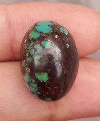 21.5ct Natural Turquoise, Green Matrix Turquoise, Real Firoza Stone,Dimensions  -18.2x13.2mm