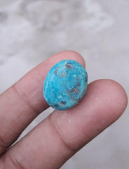 Натуральная сертифицированная бирюза — Blue Matrix Turquoise — Shajri Feroza-26ct-19x15mm