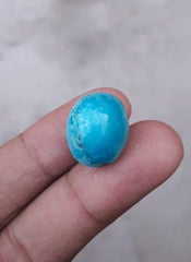 Натуральная сертифицированная бирюза — Blue Matrix Turquoise — Shajri Feroza-26ct-19x15mm