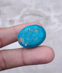 Натуральная сертифицированная бирюза с пиритом — бирюза Blue Matrix — Shajri Feroza-74ct-27x20mm