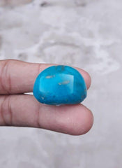 Натуральная сертифицированная бирюза с пиритом — бирюза Blue Matrix — Shajri Feroza-74ct-27x20mm