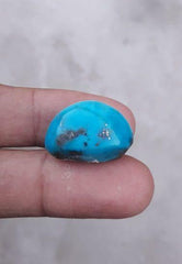 35ct Natural Certified Turquoise  - Blue Matrix Turquoise - Shajri Feroza-35ct-23x15mm